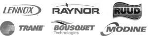 Chauffage au gaz commercial et industriel : Lennox, Raynor, Ruud, Trane, Bousquet Technologies, Modine.